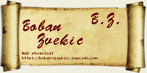 Boban Zvekić vizit kartica
